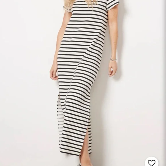 SPANX Black and White Striped Midi Dress - Picture 7 of 9